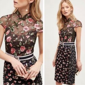 Byron Lars Beguile Floral Embroidered Dress 6 NWOT no belt